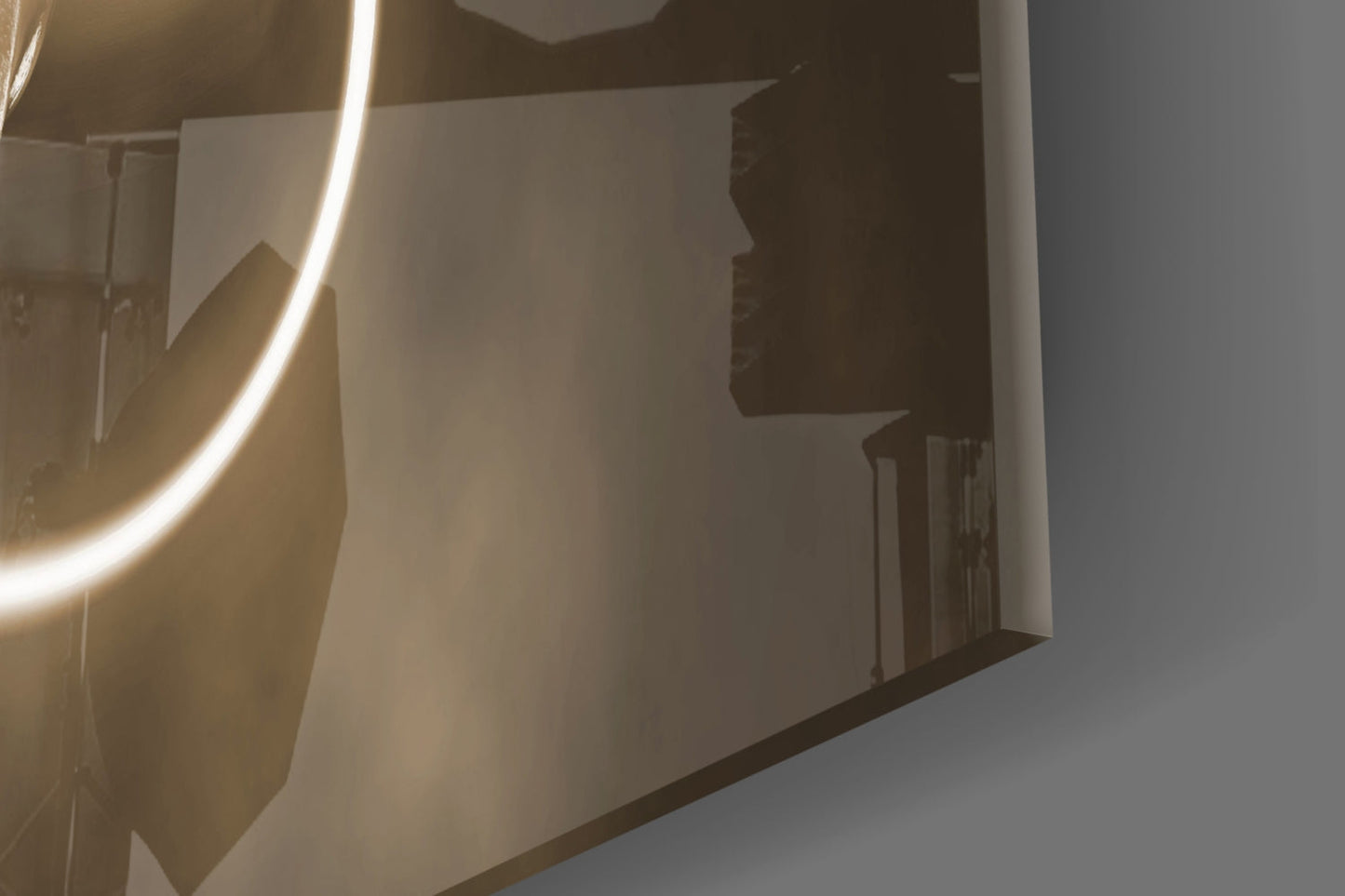 Sepia Apollo Bust Glass Wall Art