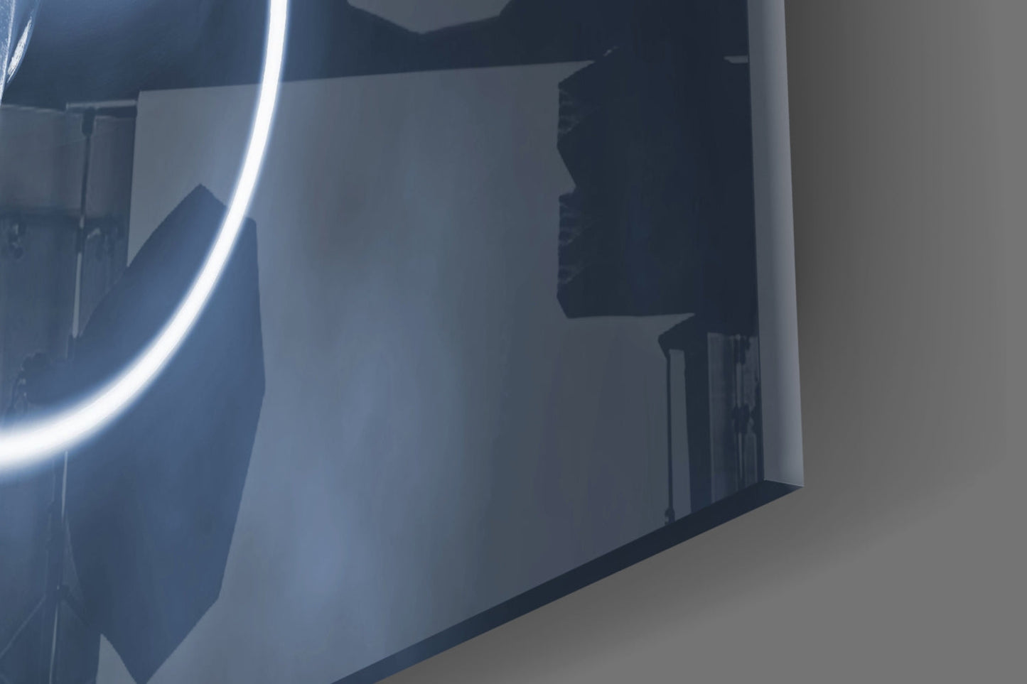 Indigo Apollo Bust Glass Wall Art