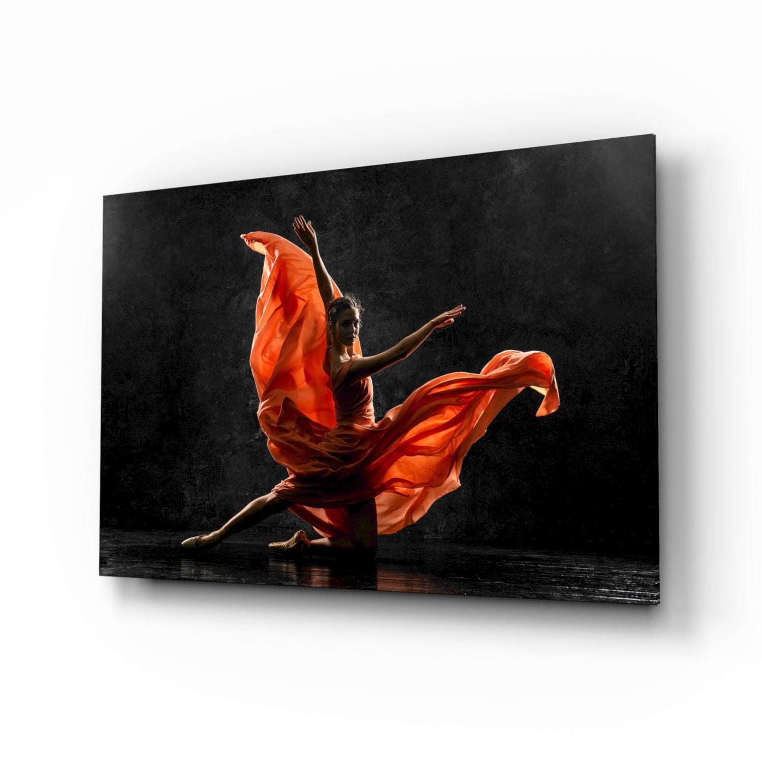 Ballet dancer glass wall art