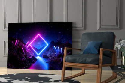 Synthwave Dreamscape Glass Wall Art