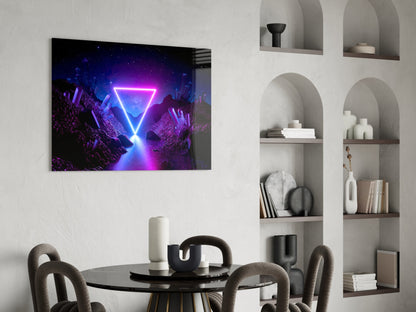 Neon Triangle Dreamscape Glass Wall Art