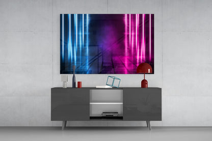 Neon Stage Corridor Glass Wall Art