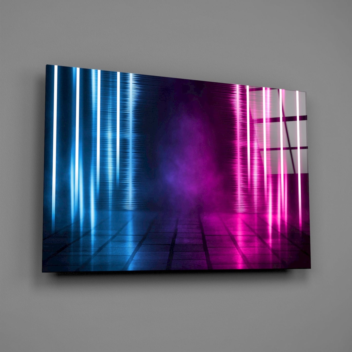 Neon Stage Corridor Glass Wall Art