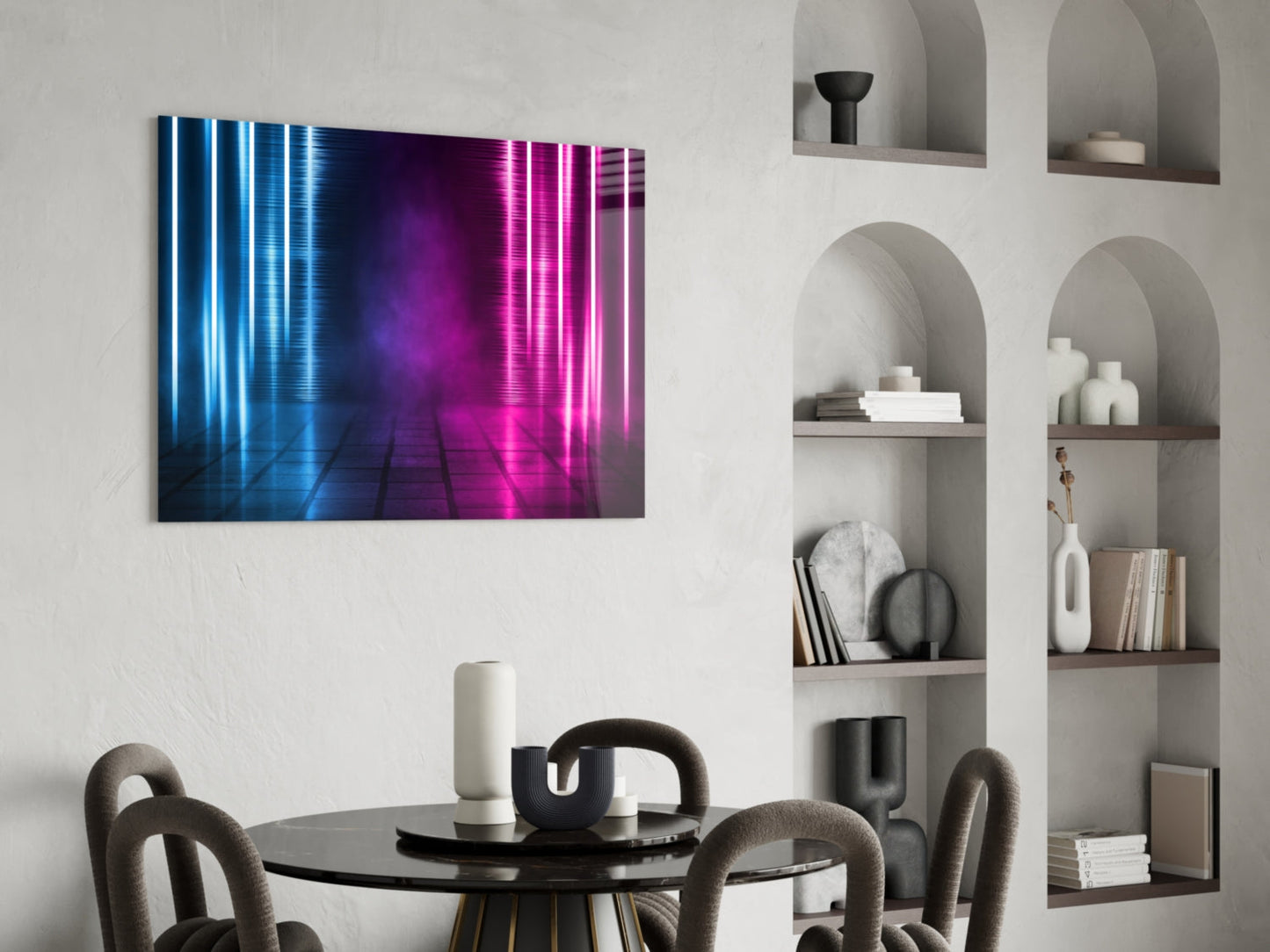 Neon Stage Corridor Glass Wall Art