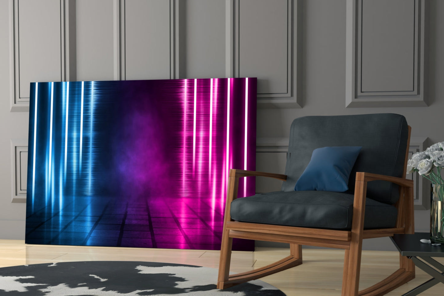 Neon Stage Corridor Glass Wall Art