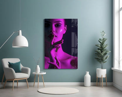 Woman In Magenta Glass Wall Art