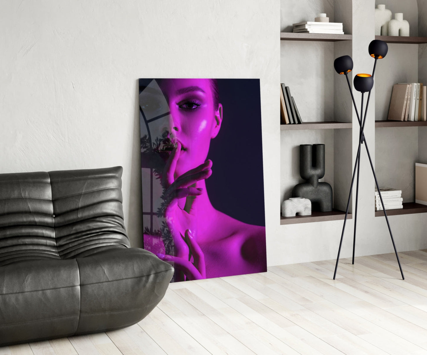 Woman In Magenta Glass Wall Art