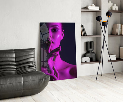 Woman In Magenta Glass Wall Art