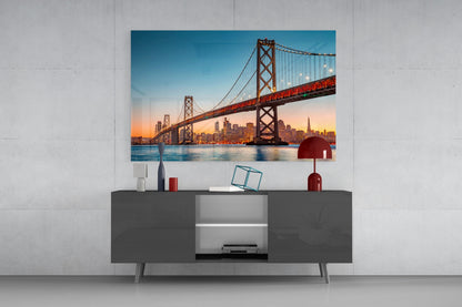 San Francisco Bay Bridge Glass Wall Art