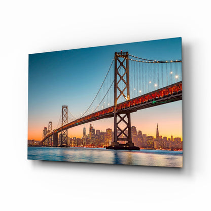 San Francisco Bay Bridge glass wall art tempered glass print