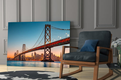 San Francisco Bay Bridge Glass Wall Art