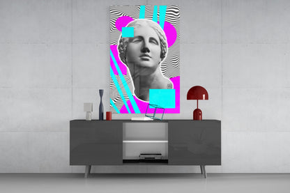 Vaporwave Venus Collage Glass Wall Art