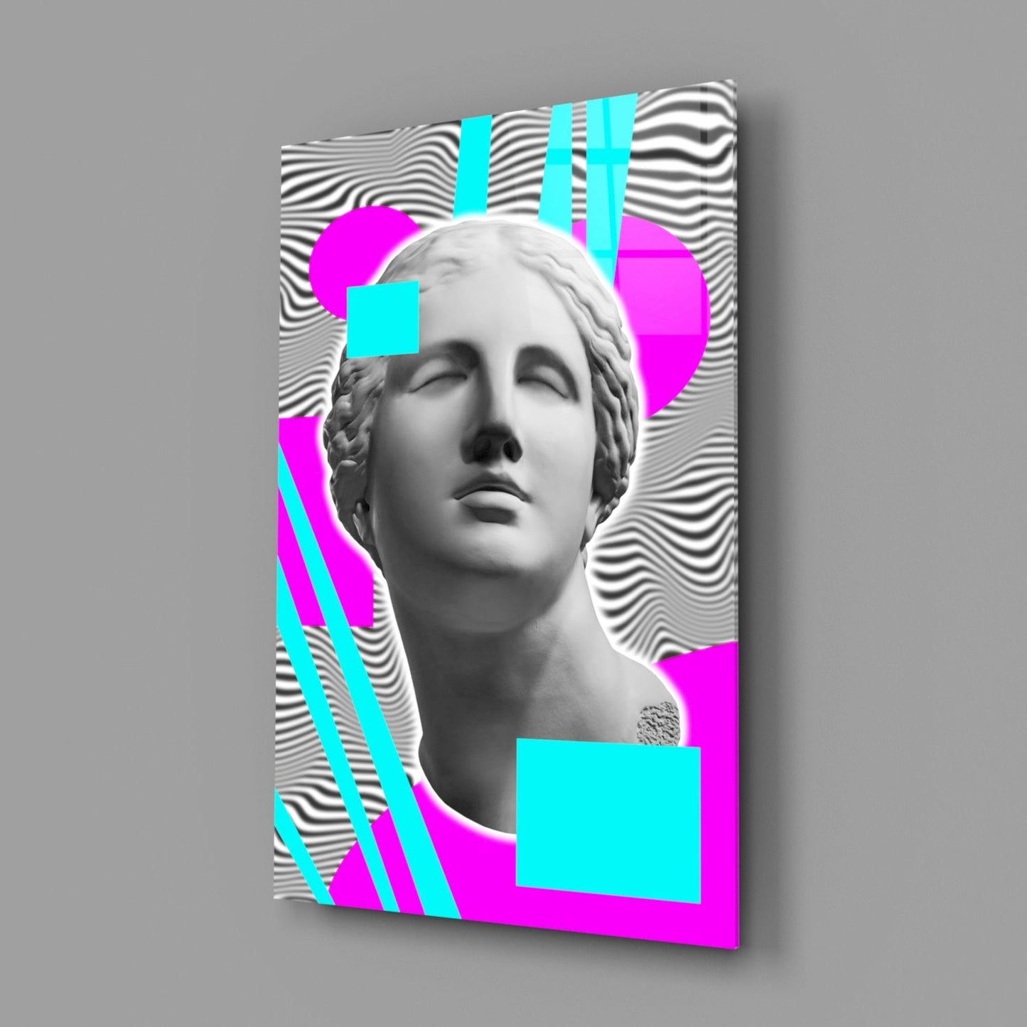 Vaporwave Venus Collage Glass Wall Art
