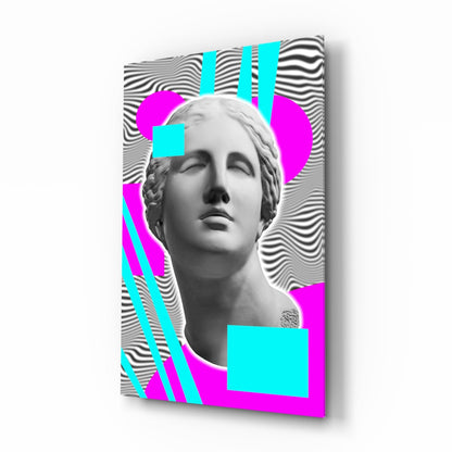 Vaporwave Venus collage glass wall art