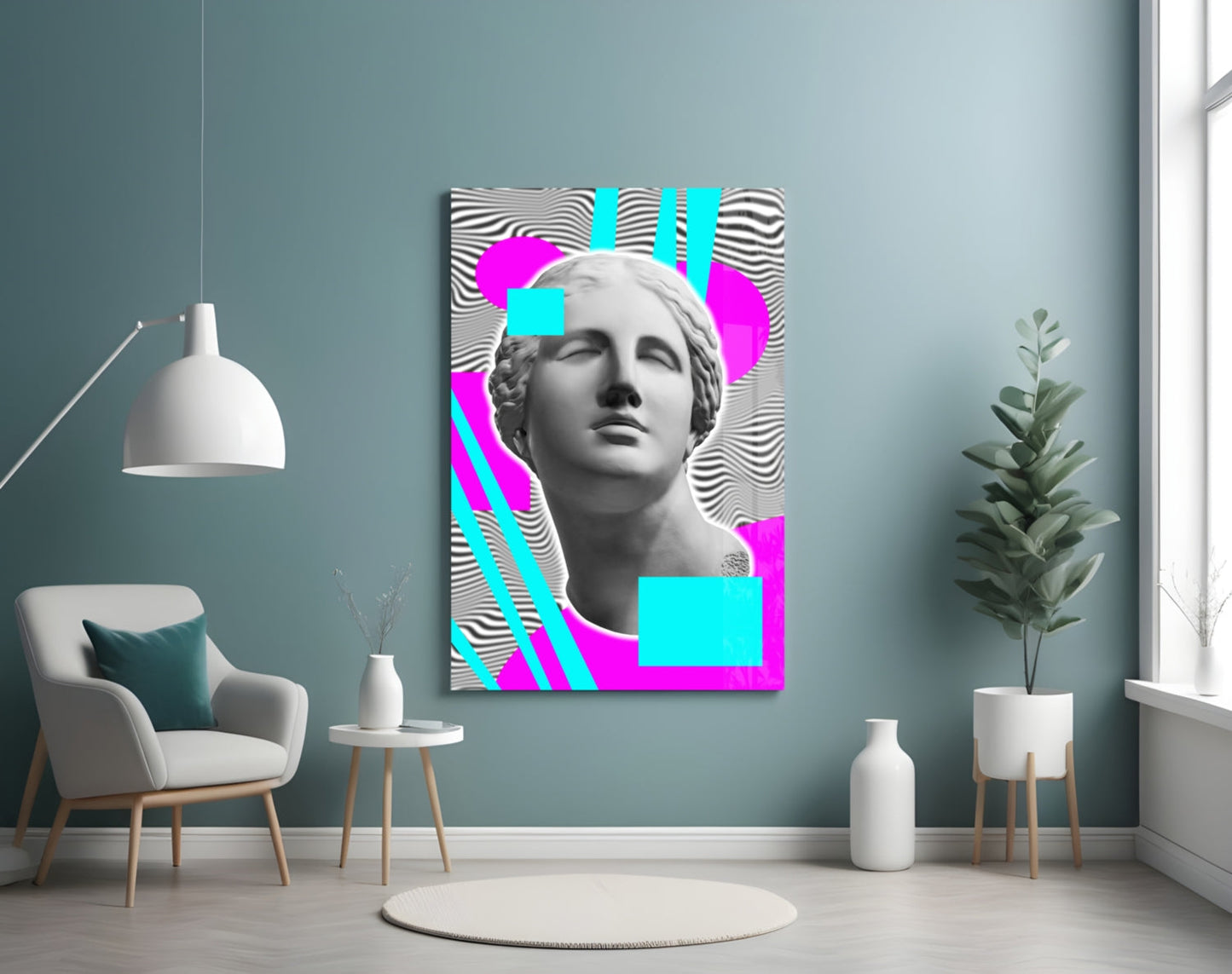 Vaporwave Venus Collage Glass Wall Art