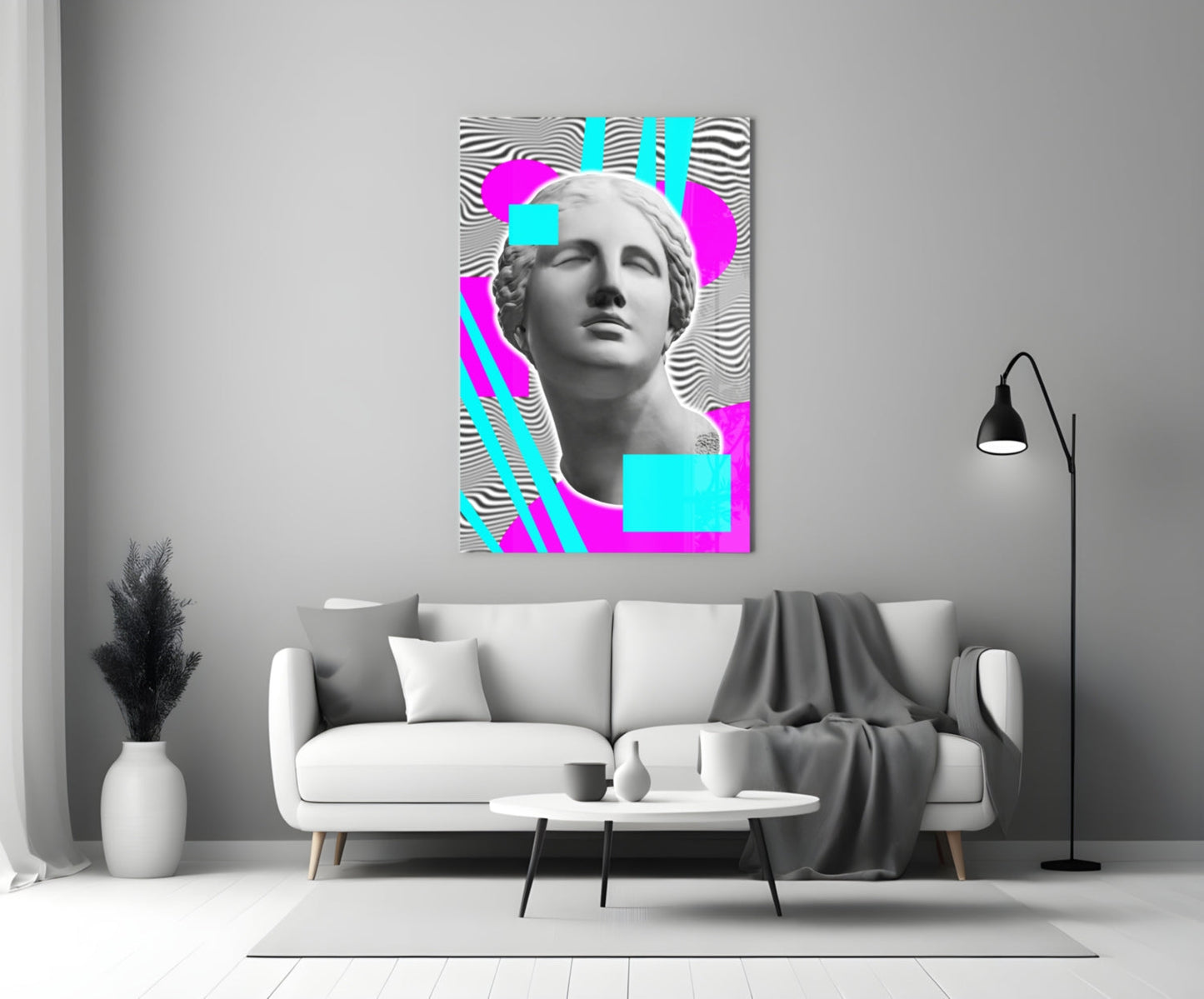 Vaporwave Venus Collage Glass Wall Art