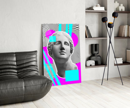 Vaporwave Venus Collage Glass Wall Art