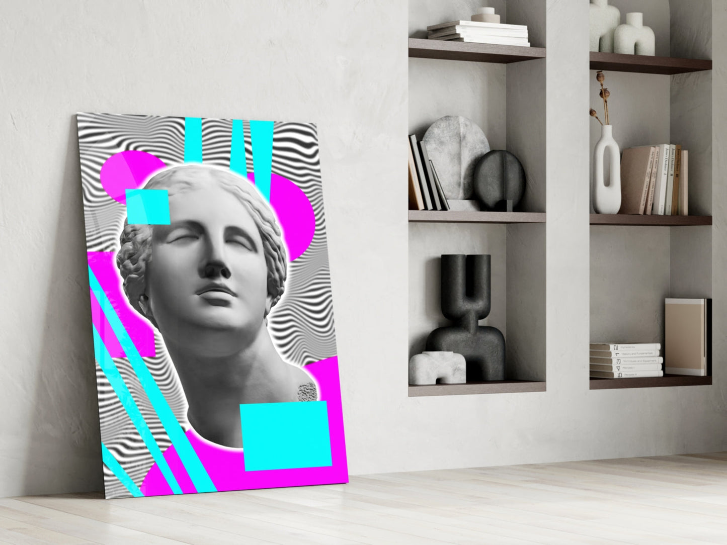 Vaporwave Venus Collage Glass Wall Art