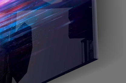 Synthwave Pyramid Glass Wall Art