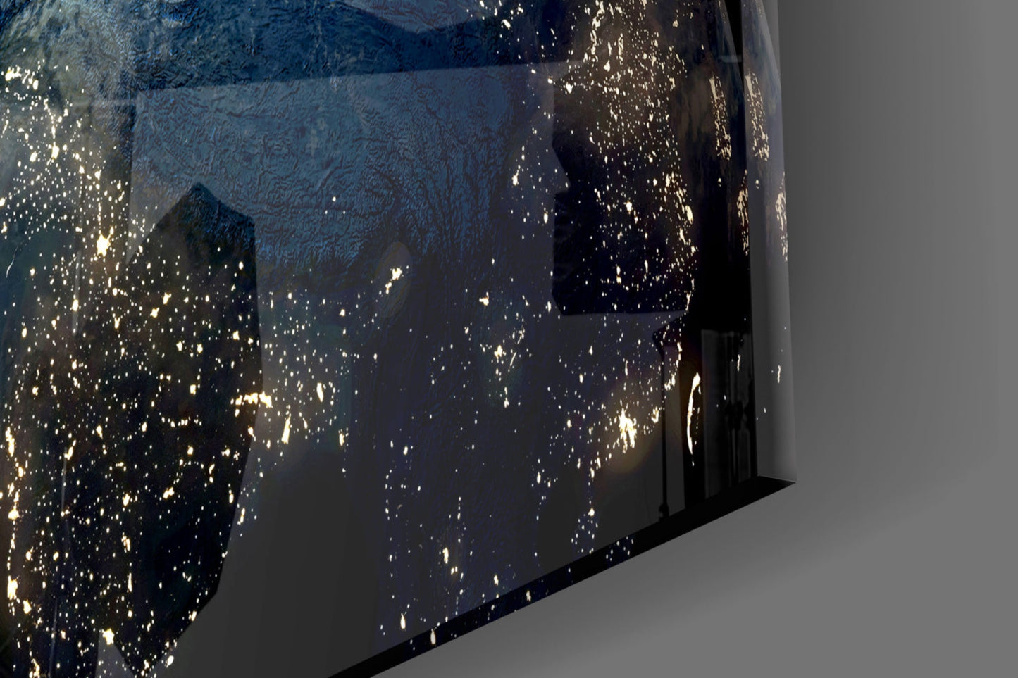 Earth at Night Glass Wall Art