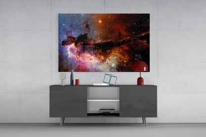 Cosmic Nebula Glass Wall Art