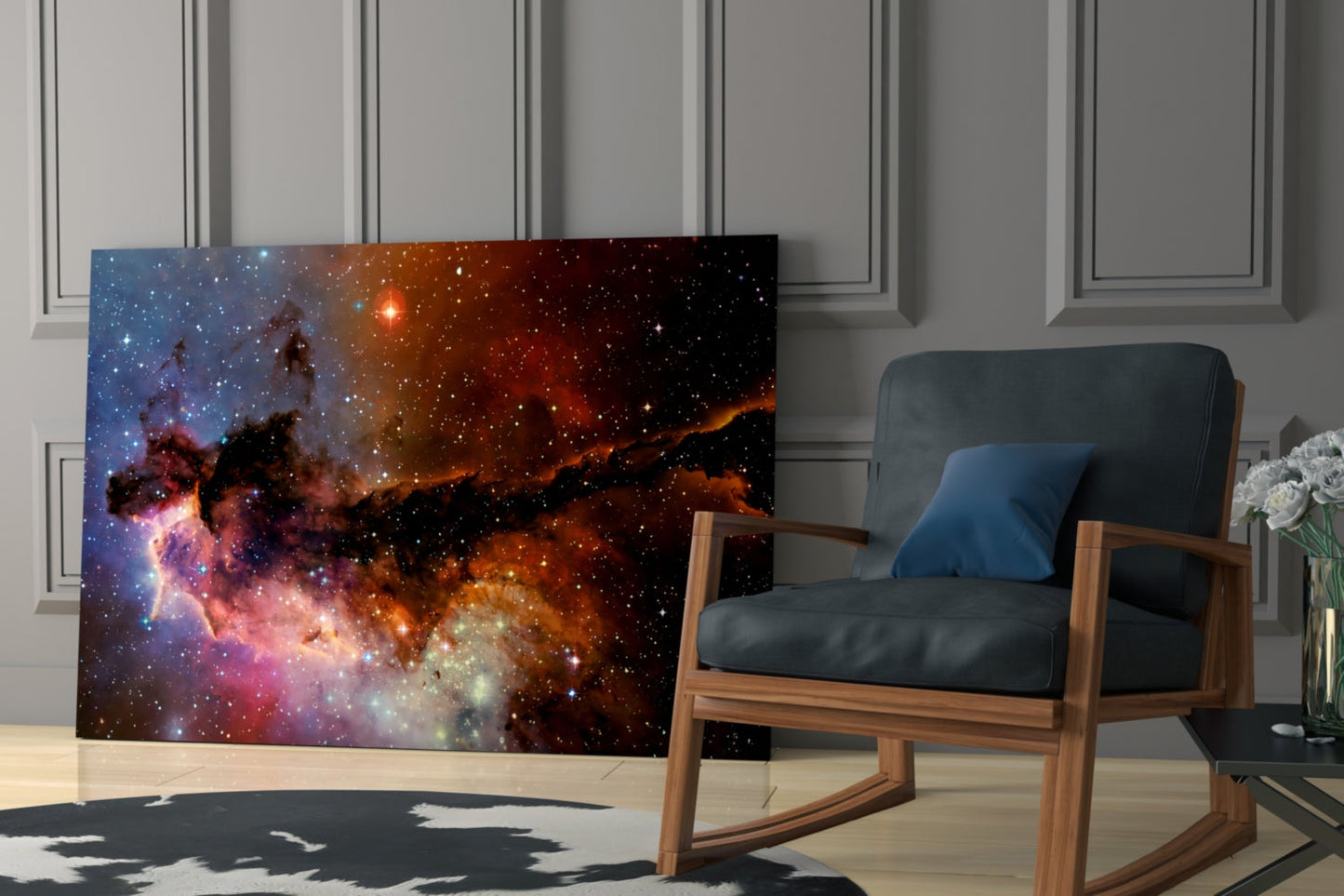Cosmic Nebula Glass Wall Art