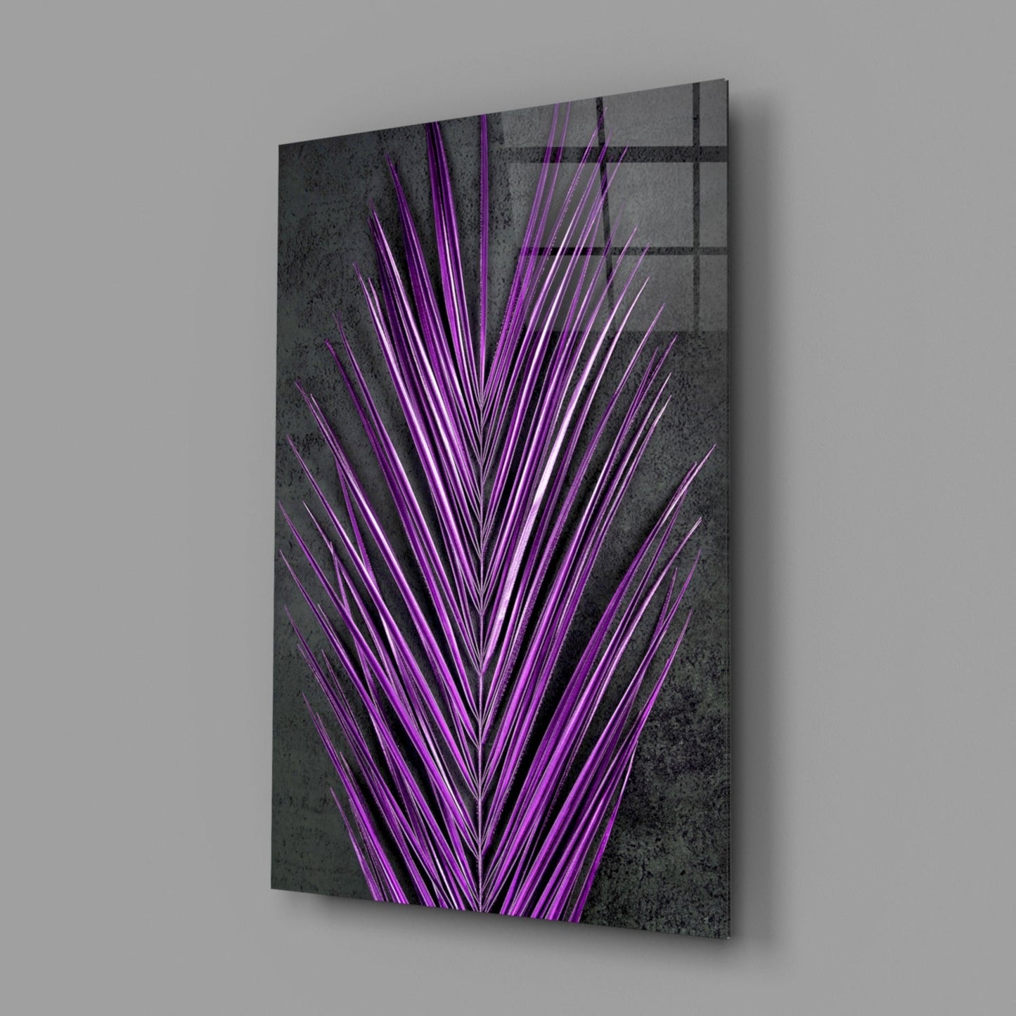 Areca Bunch Violet Glass Wall Art