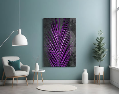 Areca Bunch Violet Glass Wall Art