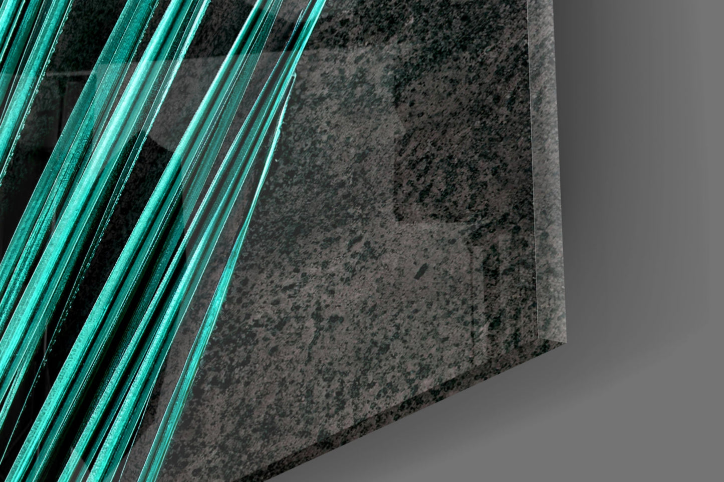 Areca Bunch Teal Glass Wall Art