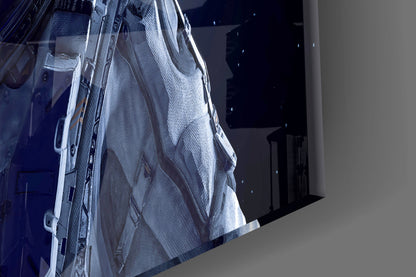 Astronaut in Space Glass Wall Art