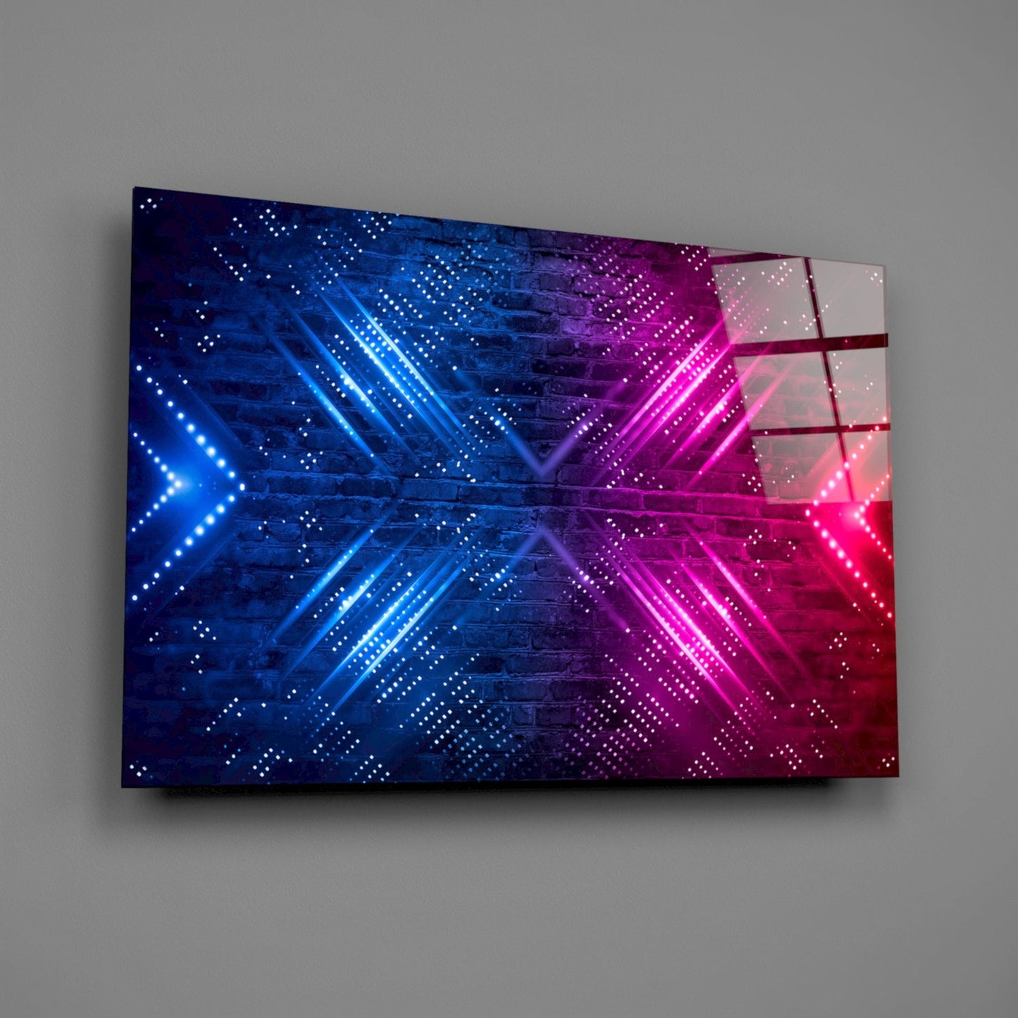 Neon Chevron Clash Glass Wall Art