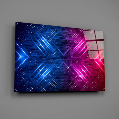 Neon Chevron Clash Glass Wall Art