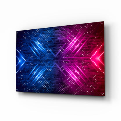 Neon chevron clash glass wall art