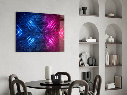 Neon Chevron Clash Glass Wall Art