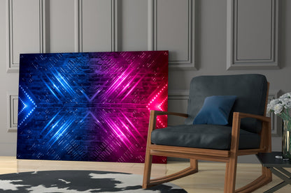 Neon Chevron Clash Glass Wall Art