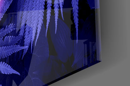 Magenta Neon Fern Glass Wall Art