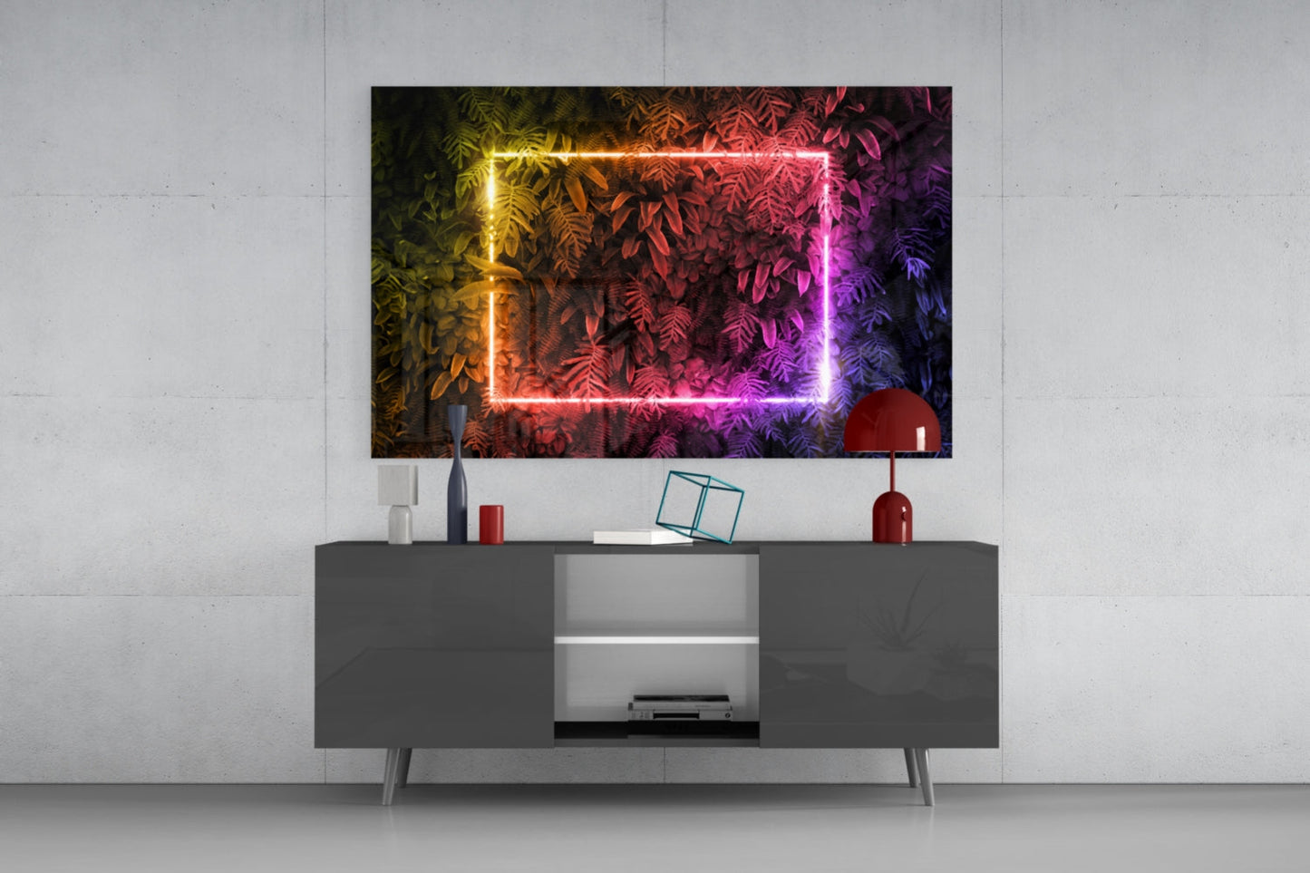 Spectrum Neon Jungle Glass Wall Art