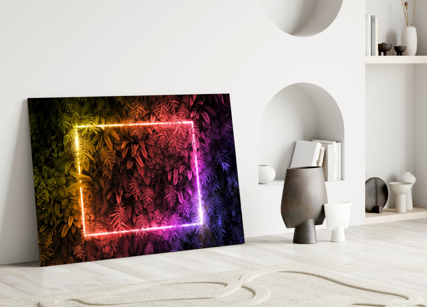 Spectrum Neon Jungle Glass Wall Art