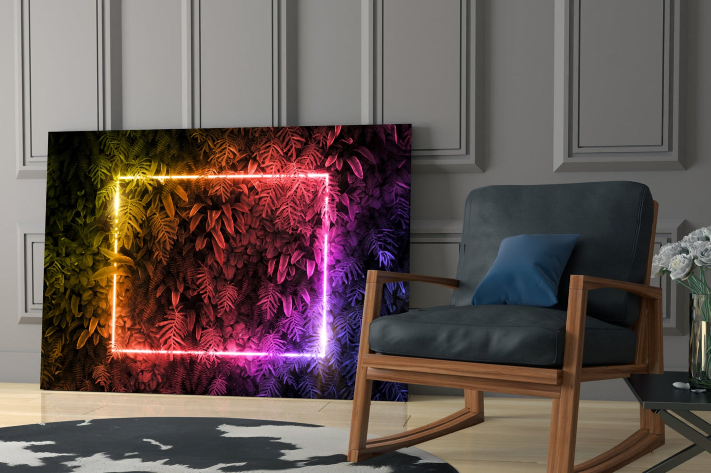 Spectrum Neon Jungle Glass Wall Art