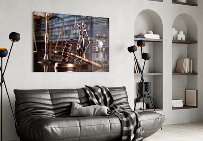 Gavel of Justice Glass Wall Art