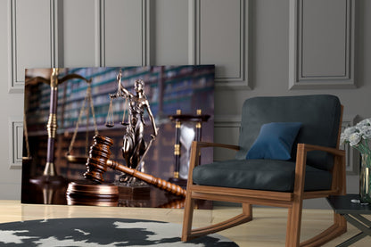 Gavel of Justice Glass Wall Art