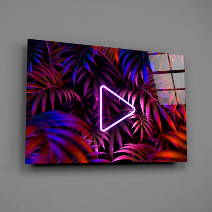 Neon Jungle Triangle Glass Wall Art