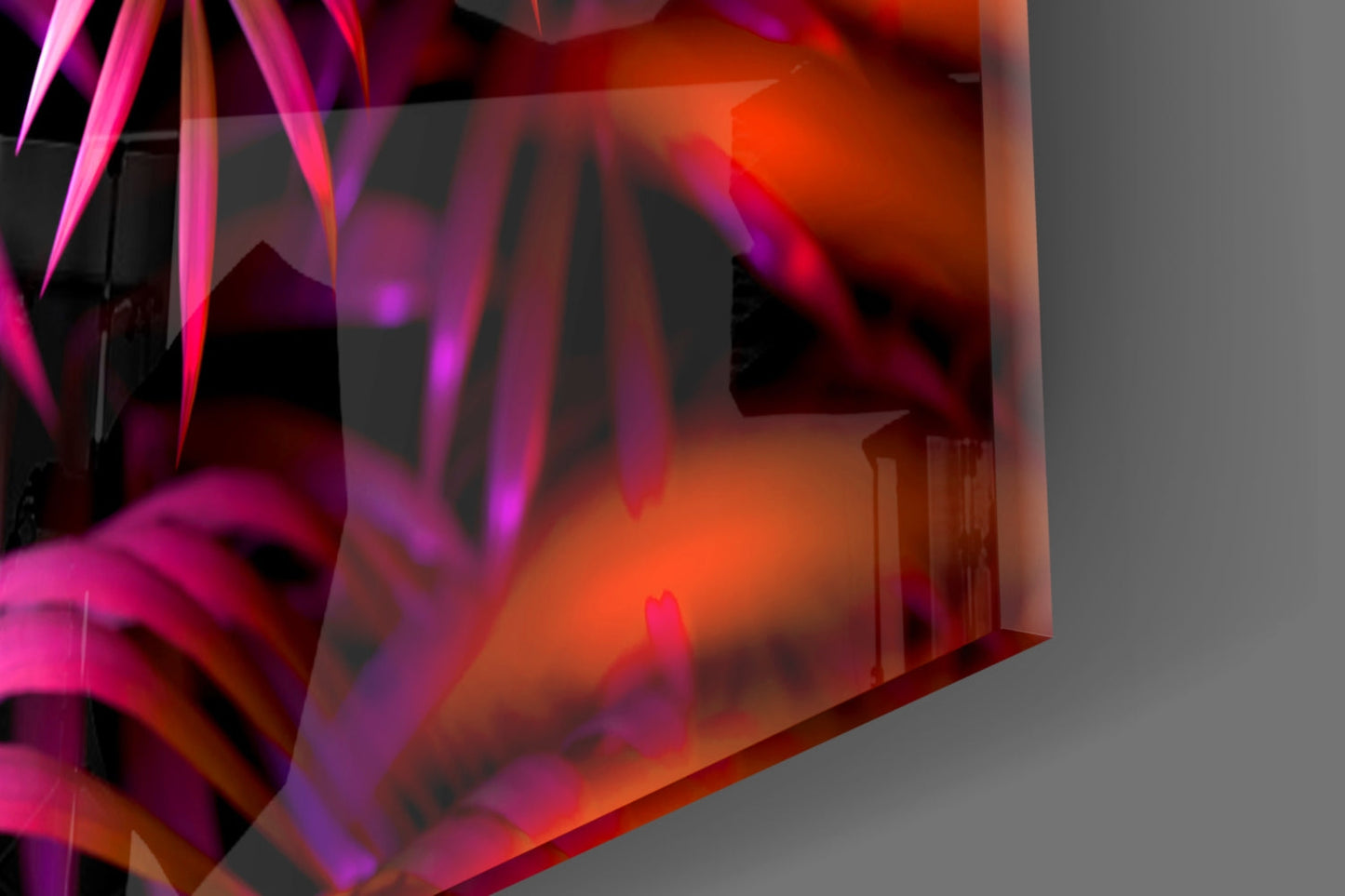 Neon Jungle Triangle Glass Wall Art