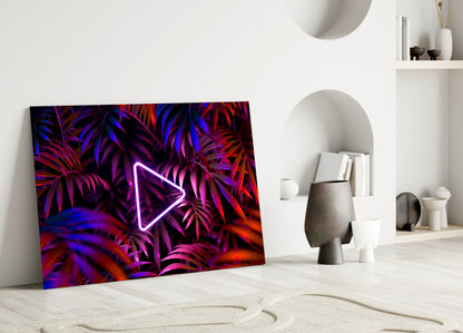 Neon Jungle Triangle Glass Wall Art