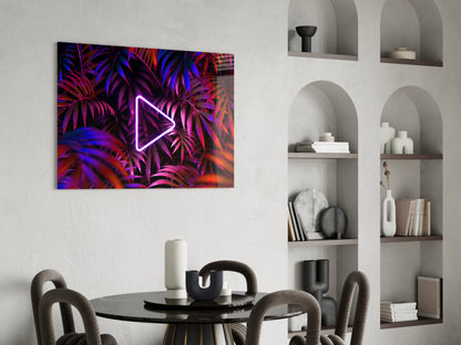 Neon Jungle Triangle Glass Wall Art