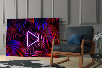 Neon Jungle Triangle Glass Wall Art