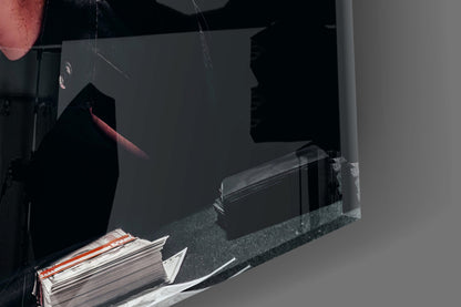 Mysterious Gambler Glass Wall Art