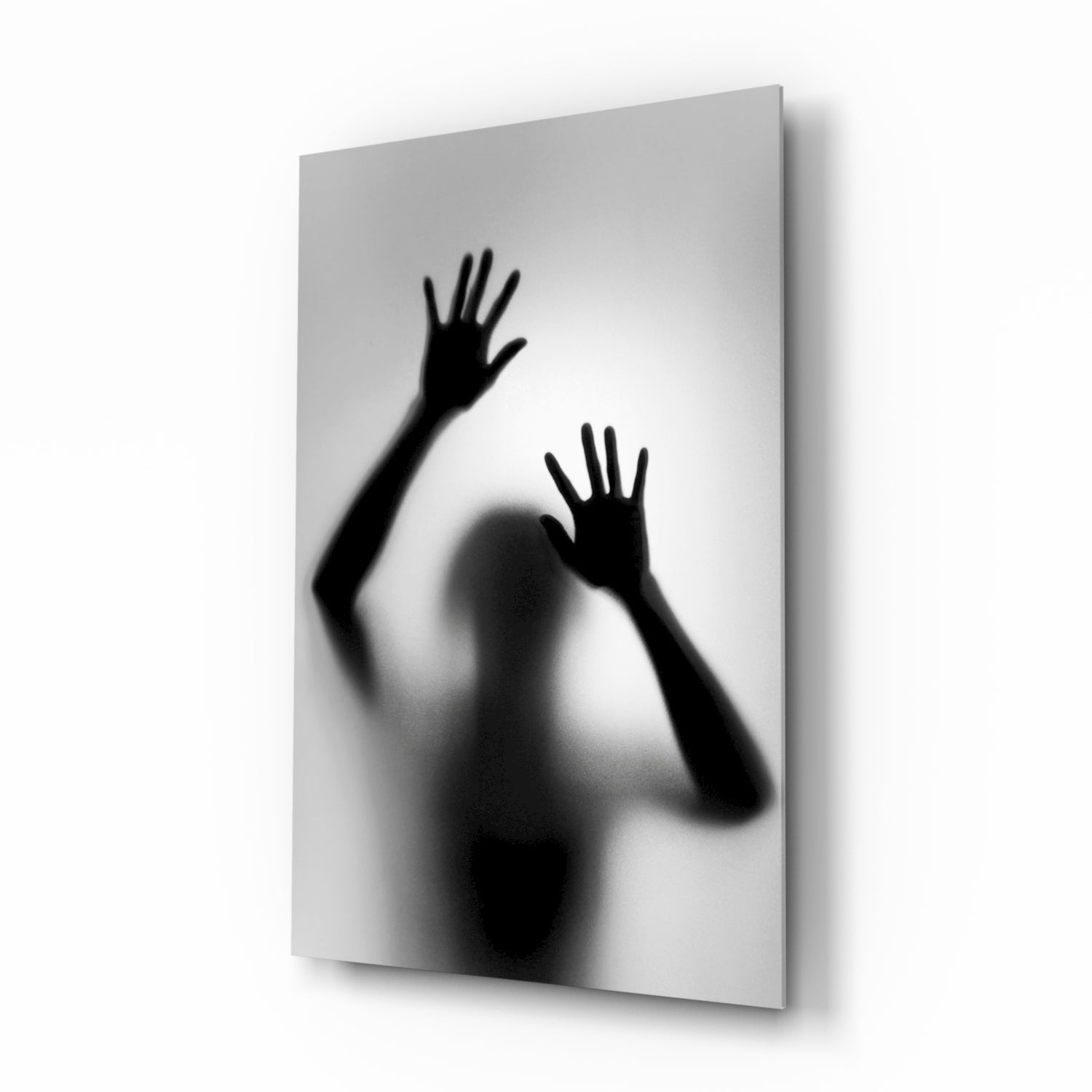 Loneliness frosted glass silhouette wall art print