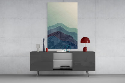 Teal Wave Abstract Glass Wall Art