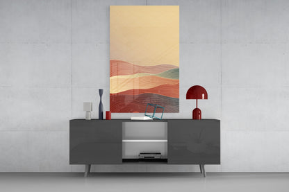 Saffron Desert Wave Glass Wall Art